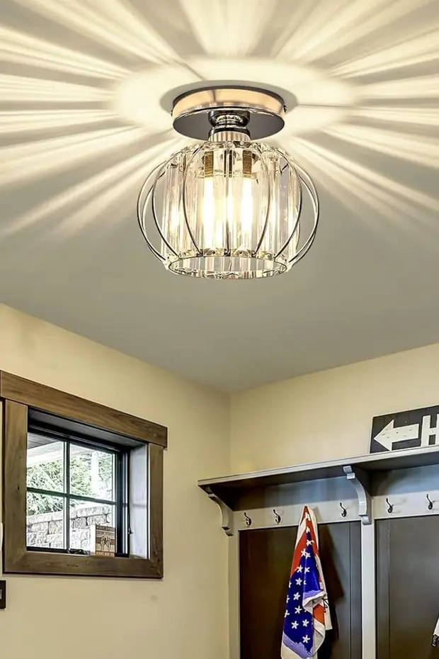 Bella Luce Model Krom Renk Kaplama Metal Kristal Taşlı Yatak Salon Oturma Odası Plafonyer Avize